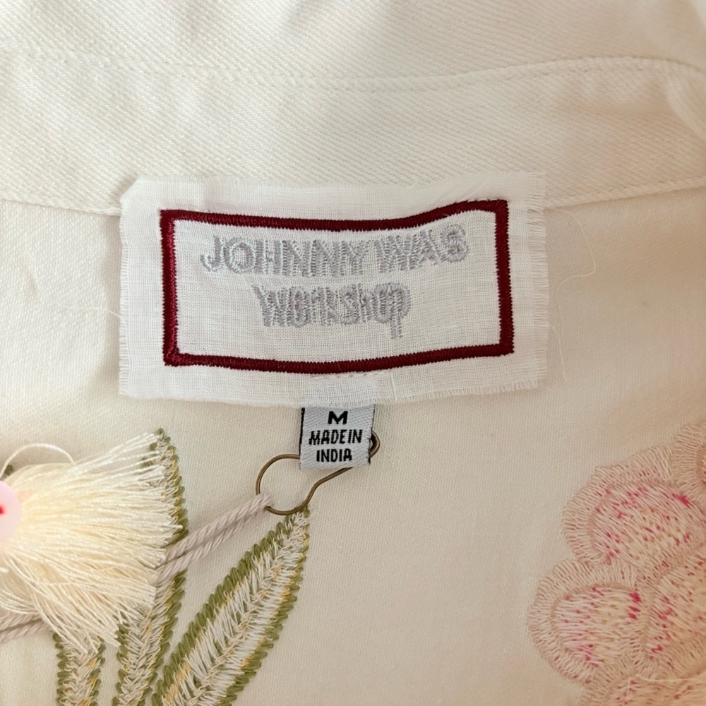 Johnny Was Crochet Cropped Denim Jacket - Picture 10 of 15